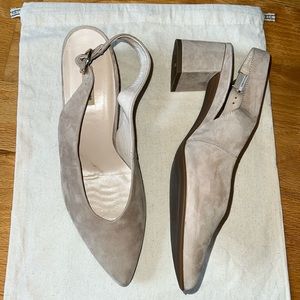 Size 7 1/2 light pink suede heel